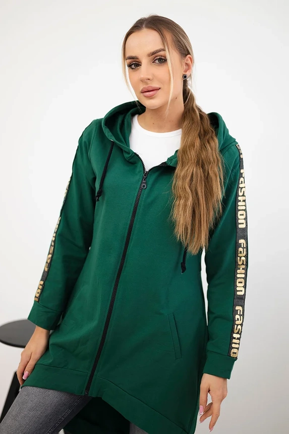 Bluza z suwakiem z tyłu , Zielona uniwersalny , Bluzy , TR , pol_pm_Bluza-z-suwakiem-z-tylu-z , 8997 Bluzy Odzież Damska Wszystkie Produkty