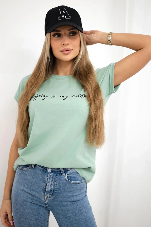 Bluzka Shopping is my cardio , ciemno miętowa uniwersalny , Bluzki , TR , pol_pm_Bluzka-Shopping-is-my-car_11_7949a858-8634-4b81-a5fe-0c4f022e3cbf , 65297 Bluzki Odzież Damska Wszystkie Produkty