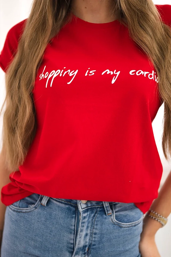 Bluzka Shopping is my cardio , czerwona uniwersalny , Bluzki , TR , pol_pm_Bluzka-Shopping-is-my-car_11_fb9c5750-f416-453b-832d-6a395038db08 , 65297 Bluzki Odzież Damska Wszystkie Produkty