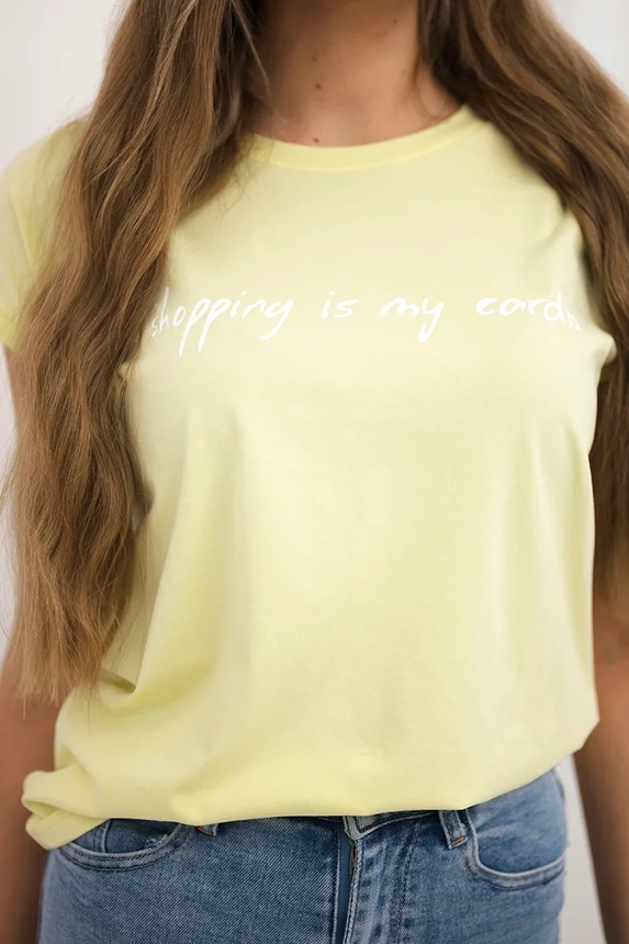 Bluzka Shopping is my cardio , jasny żółty uniwersalny , Bluzki , TR , pol_pm_Bluzka-Shopping-is-my-car_3_9fa1d8fd-7ccd-431d-af56-9304466215a6 , 65297 Bluzki Odzież Damska Wszystkie Produkty