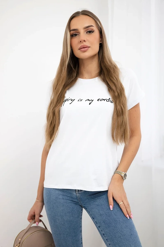 Bluzka Shopping is my cardio , biały uniwersalny , Bluzki , TR , pol_pm_Bluzka-Shopping-is-my-car_5_6895a1a9-d910-47b7-95b5-8276c363d905 , 65297 Bluzki Odzież Damska Wszystkie Produkty