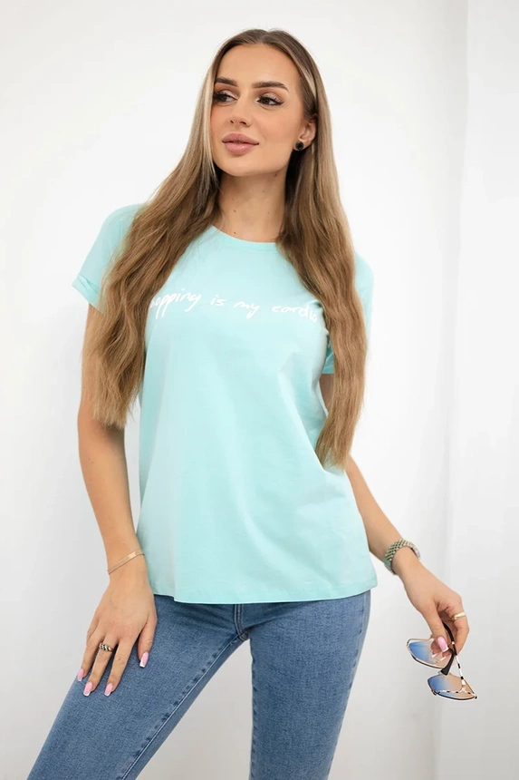 Bluzka Shopping is my cardio , miętowa uniwersalny , Bluzki , TR , pol_pm_Bluzka-Shopping-is-my-car_5_c8569b04-80f3-47b1-94e5-5006eec7fb81 , 65297 Bluzki Odzież Damska Wszystkie Produkty