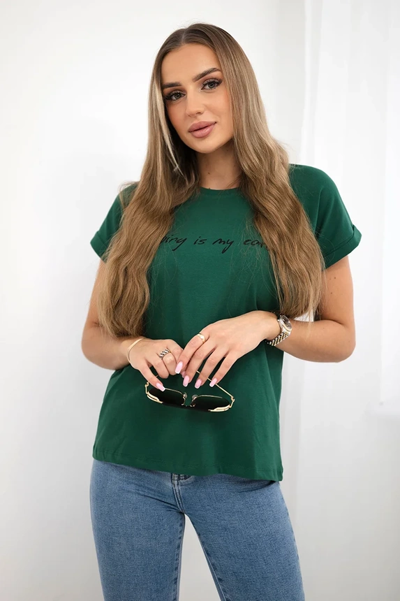 Bluzka Shopping is my cardio , ciemno zielona uniwersalny , Bluzki , TR , pol_pm_Bluzka-Shopping-is-my-car_8 , 65297 Bluzki Odzież Damska Wszystkie Produkty