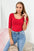Bluzka okrągły dekolt , Czerwony Uniwersalny , Bluzki , TR , pol_pm_Bluzka-okragly-dekolt-czerwona-27760_1 , 8832 Bluzki Discount-30 Odzież Damska Rabat20 Wszystkie Produkty