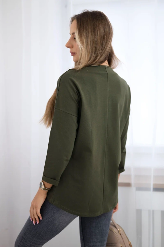 Bluzka z grafiką American Girl S/M - L/XL , Khaki , Bluzki , TR , pol_pm_Bluzka-z-grafika-American_6 , 0086 Bluzki Odzież Damska Promocja Wszystkie Produkty