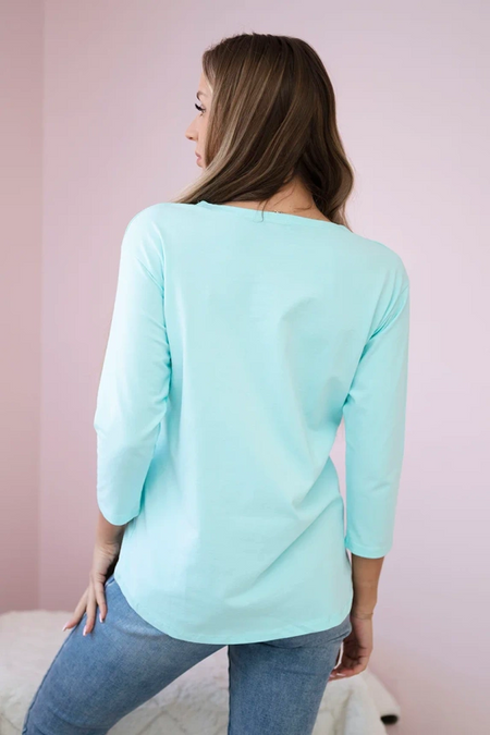 Bluzka z nadrukiem Star Style , Miętowa uniwersalny , Bluzki , TR , pol_pm_Bluzka-z-nadrukiem-Star-S_3 , 66850 Bluzki Odzież Damska Promocja Wszystkie Produkty