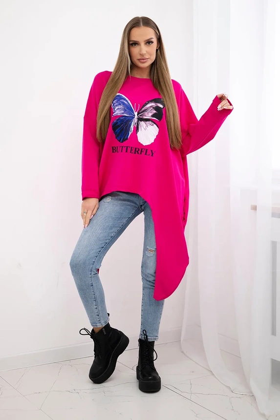 Bluzka z nadrukiem oversize , Fuksja Uniwersalny , Bluzki , TR , pol_pm_Bluzka-z-nadrukiem-oversi_1 , 69402 Bluzki Discount-30 Odzież Damska Polecane Rabat20 Wszystkie Produkty