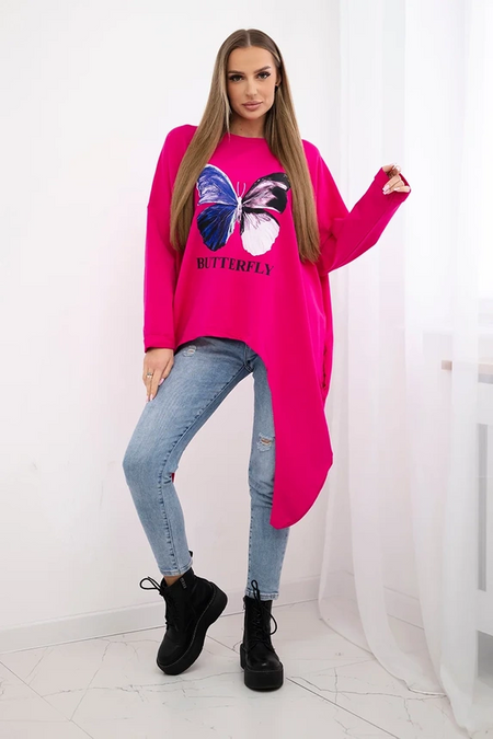 Bluzka z nadrukiem oversize , Fuksja Uniwersalny , Bluzki , TR , pol_pm_Bluzka-z-nadrukiem-oversi_1 , 69402 Bluzki Discount-30 Odzież Damska Polecane Rabat20 Wszystkie Produkty