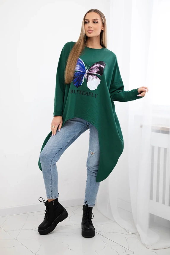 Bluzka z nadrukiem oversize , Ciemny Zielony Uniwersalny , Bluzki , TR , pol_pm_Bluzka-z-nadrukiem-oversi_1_ba2d3924-5bc3-45b8-af9a-180f08b7d9d6 , 69402 Bluzki Discount-30 Odzież Damska Polecane Rabat20 Wszystkie Produkty