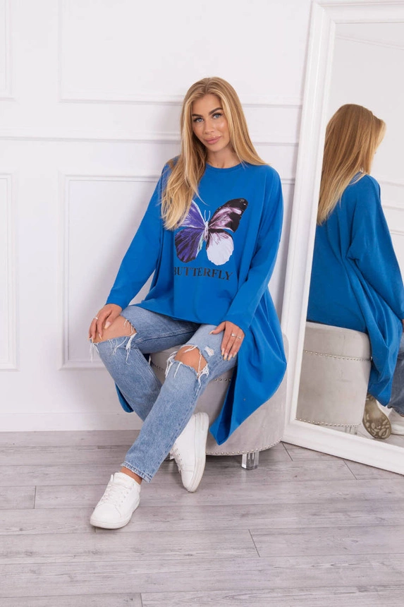 Bluzka z nadrukiem oversize , Chabrowy Uniwersalny , Bluzki , TR , pol_pm_Bluzka-z-nadrukiem-oversi_2_3aae8152-2a5a-4d63-97b9-301e83d4e057 , 69402 Bluzki Discount-30 Odzież Damska Polecane Rabat20 Wszystkie Produkty