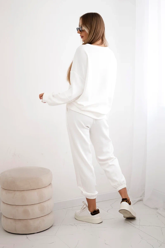 Komplet bluza + spodnie masełko , Biały uniwersalny , Komplety , IT , pol_pm_Komplet-bluza-spodnie-mas_6 , 7065P Komplety Odzież Damska Wszystkie Produkty