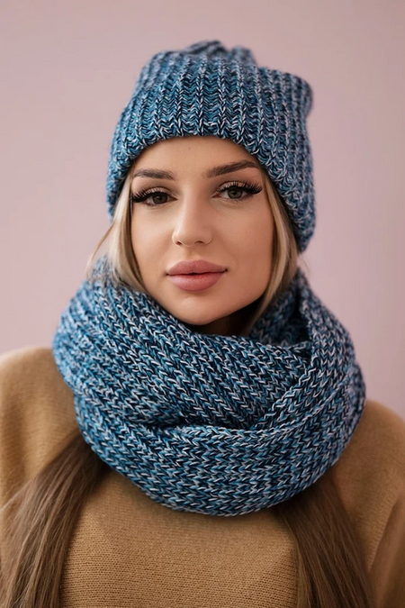 Komplet damski Bona K261 , Niebieski uniwersalny , Czapki Zimowe , PL , pol_pm_Komplet-damski-Bona-K261_3 , Czapki Zimowe K261 Odzież Damska Wszystkie Produkty