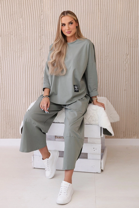 Komplet new punto bluza + spodnie , Jasny Khaki Uniwersalny , Komplety , IT , pol_pm_Komplet-new-punto-bluza-s , 6171W Discount-30 Komplety Moda Włoska Nowości Odzież Damska Rabat20 Wszystkie Produkty