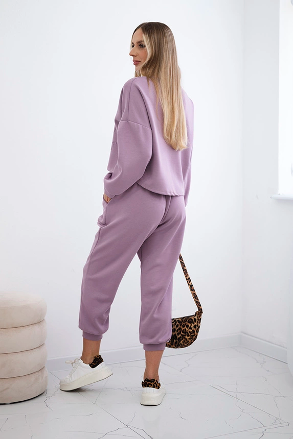 Komplet z wiskozy Amour bluza + spodnie , ciemny różowy uniwersalny , Komplety , IT , pol_pm_Komplet-z-wiskozy-Amour-b_4 , 7138 Jesien Komplety Odzież Damska Wszystkie Produkty