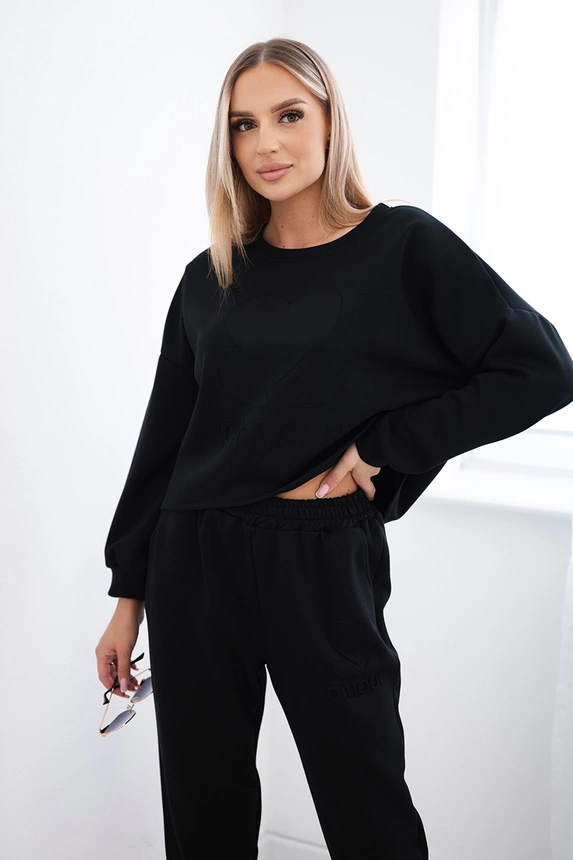 Komplet z wiskozy Amour bluza + spodnie , czarny uniwersalny , Komplety , IT , pol_pm_Komplet-z-wiskozy-Amour-b_6 , 7138 Jesien Komplety Odzież Damska Wszystkie Produkty