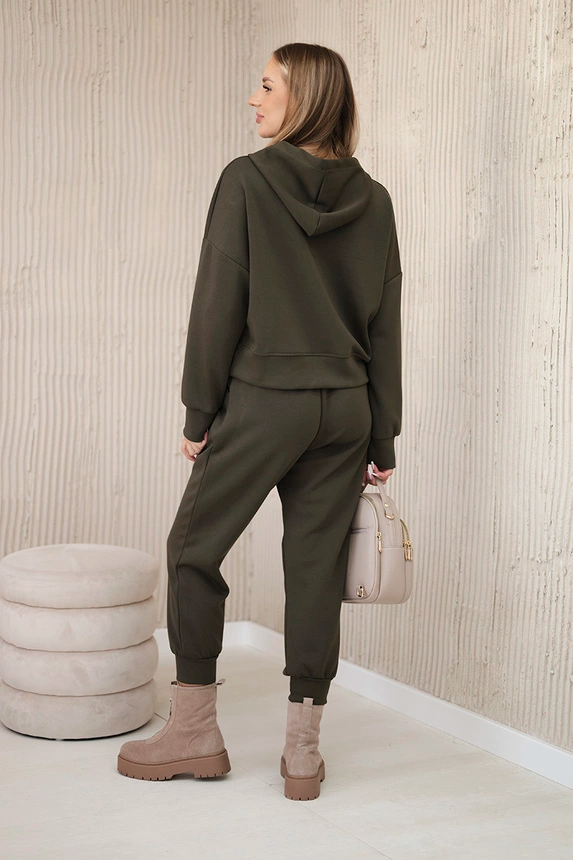 Komplet z wiskozy bluza z kapturem + spodnie , khaki uniwersalny , Komplety , IT , pol_pm_Komplet-z-wiskozy-bluza-z_4_884c174c-a235-431b-b994-e068dda8f93e , 7096 Jesien Komplety Odzież Damska Wszystkie Produkty