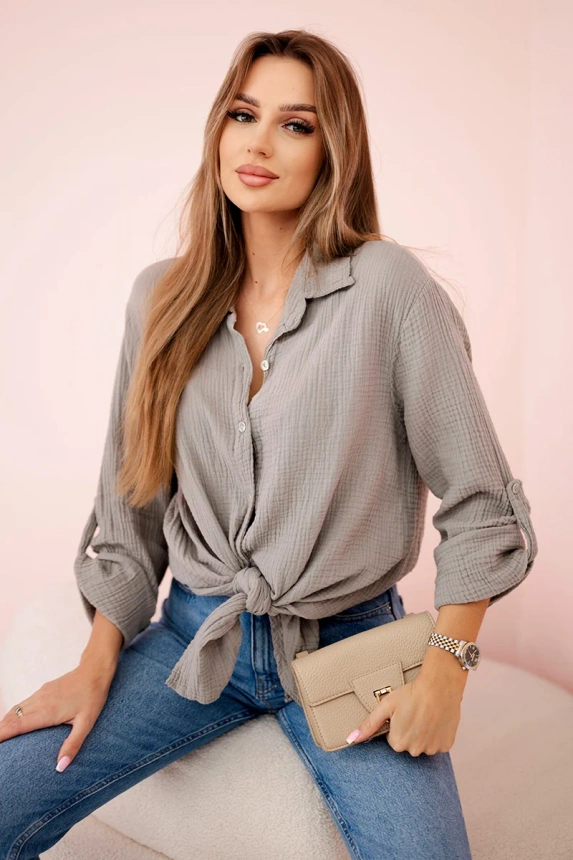 Koszula bawełniana muślinowa oversize , Fango uniwersalny , Bluzki , IT , pol_pm_Koszula-bawelniana-muslin_10 , ART208 barter Bluzki Nowości Odzież Damska Wszystkie Produkty