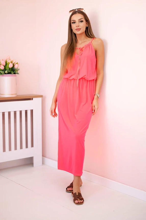 Sukienka boho z rozporkiem , Różowy Neon uniwersalny , Sukienki , TR , pol_pm_Sukienka-boho-z-rozporkie_1a6ff00b-e931-49be-8c42-eba53d4f6e4a , 8893 Odzież Damska Promocja Sukienki Wszystkie Produkty