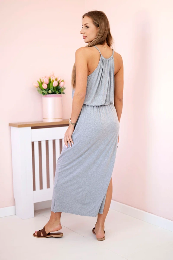 Sukienka boho z rozporkiem , Szara uniwersalny , Sukienki , TR , pol_pm_Sukienka-boho-z-rozporkie_2_cc43ed8e-0218-46d6-9b64-f29322688340 , 8893 Odzież Damska Promocja Sukienki Wszystkie Produkty