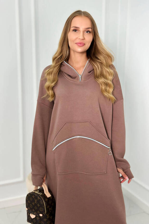 Sukienka ocieplana z kapturem , Mocca Uniwersalny , Sukienki , TR , pol_pm_Sukienka-ocieplana-z-kapturem-mocca-21763_3 , 9386 Bestsellery Discount-30 Odzież Damska Polecane Rabat20 Sukienki Wszystkie Produkty