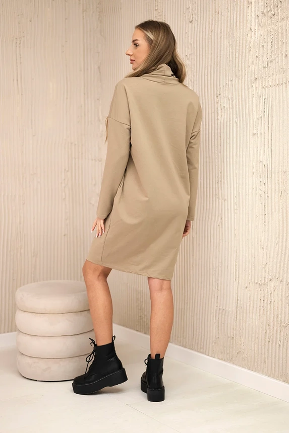 Sukienka z krawatem , Camelowy Uniwersalny , Sukienki , TR , pol_pm_Sukienka-z-krawatem-camel_2 , 0153 Discount-30 Odzież Damska Rabat20 Sukienki Sukienkidresowe Wszystkie Produkty
