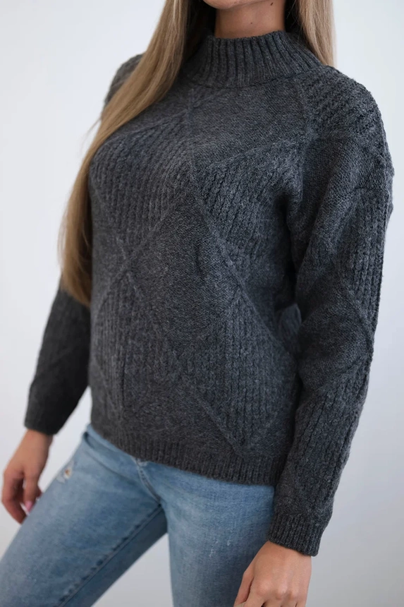 Sweter wkładany przez głowę w romby , Grafitowy uniwersalny , Swetry , TR , pol_pm_Sweter-wkladany-przez-glo_7_5b94c9ad-6ecd-4b4a-9ad3-71d6a659141f , 24-12 Jesien Odzież Damska Swetry Wszystkie Produkty