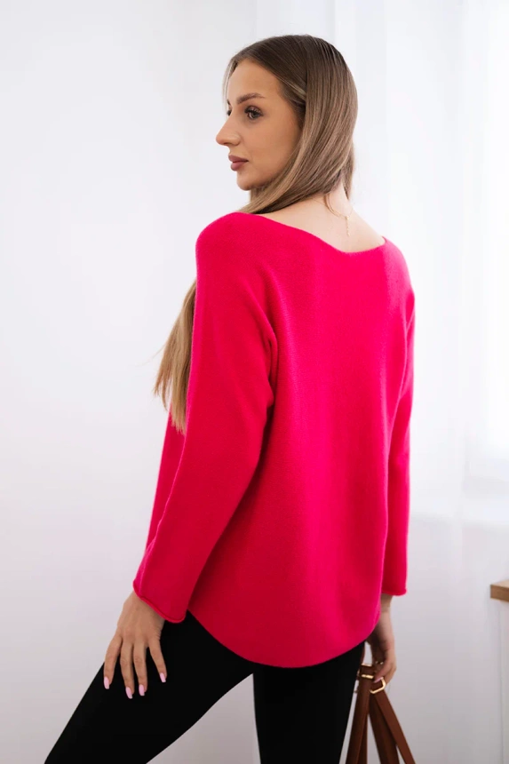 Sweter z okrągłym dekoltem , Fuksja uniwersalny , Swetry , IT , pol_pm_Sweter-z-okraglym-dekolte_2_04c3efec-0af5-4b0e-9643-aaa5f1a7bd68 , IT-64 Nowości Odzież Damska Swetry wiosna Wszystkie Produkty