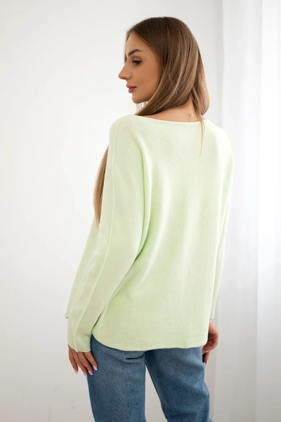 Sweter z okrągłym dekoltem , Pistacjowy uniwersalny , Swetry , IT , pol_pm_Sweter-z-okraglym-dekolte_2_79306e95-8b51-4f72-b2ea-7836af0a38b1 , IT-64 Nowości Odzież Damska Swetry wiosna Wszystkie Produkty