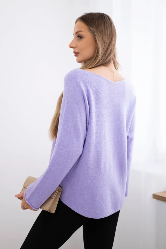 Sweter z okrągłym dekoltem , Fioletowy uniwersalny , Swetry , IT , pol_pm_Sweter-z-okraglym-dekolte_2_b04bba9c-9a3c-4739-b13d-90f1e7b2e068 , IT-64 Nowości Odzież Damska Swetry wiosna Wszystkie Produkty