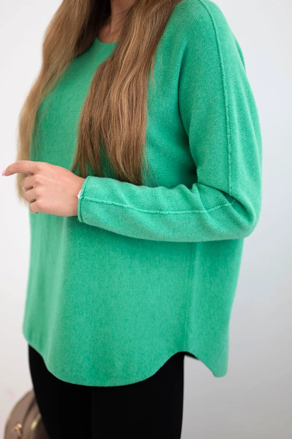 Sweter z okrągłym dekoltem , Jasny Zielony uniwersalny , Swetry , IT , pol_pm_Sweter-z-okraglym-dekolte_3_a98a28c3-14f3-4d9a-b75a-08d7328abf0a , IT-64 Nowości Odzież Damska Swetry wiosna Wszystkie Produkty