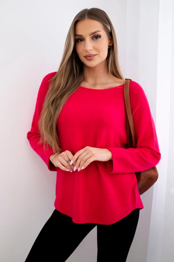 Sweter z okrągłym dekoltem , Fuksja uniwersalny , Swetry , IT , pol_pm_Sweter-z-okraglym-dekolte_6539eefe-6e4f-486a-a277-eee6ff26e54b , IT-64 Nowości Odzież Damska Swetry wiosna Wszystkie Produkty